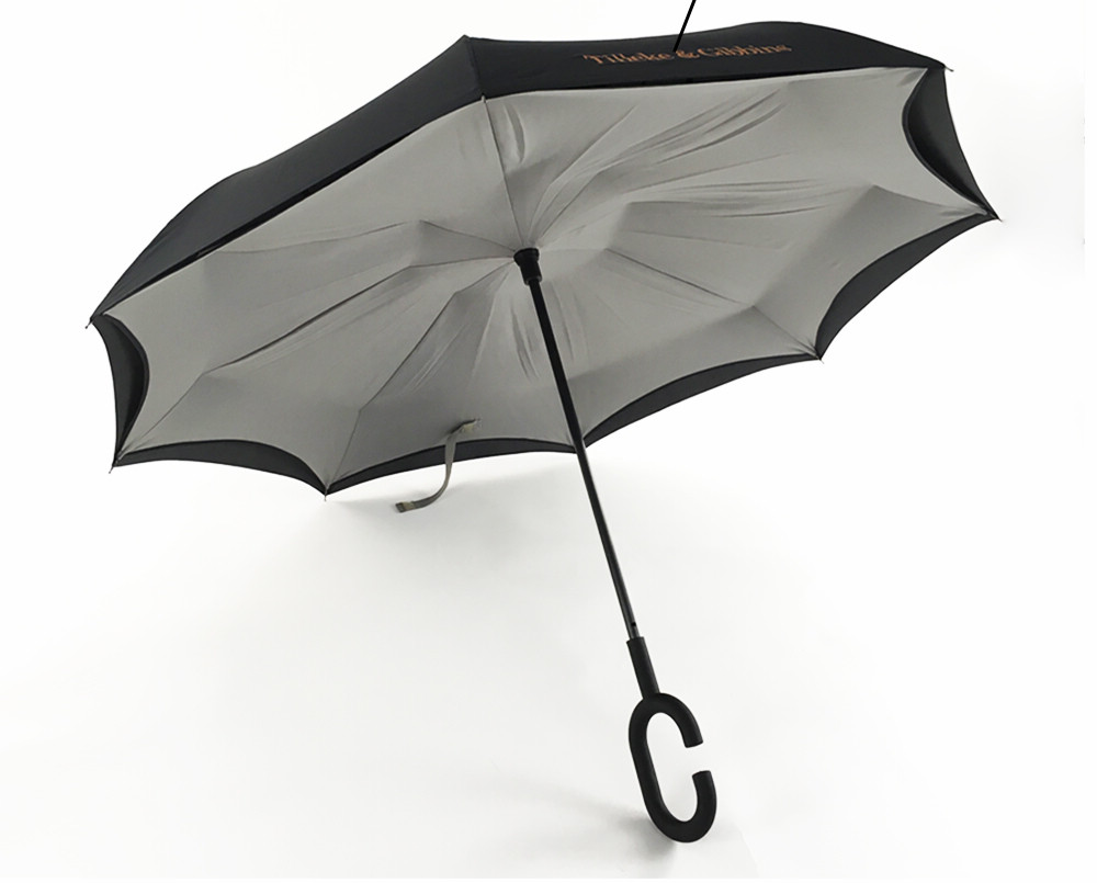 傘徑110cm,190T春亞紡,C形橡膠塗層手把,8骨反向傘