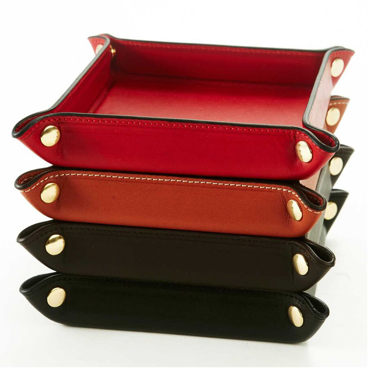 15*15cm(闔上),PU Leather,紅/橘/綠/黑置物盤