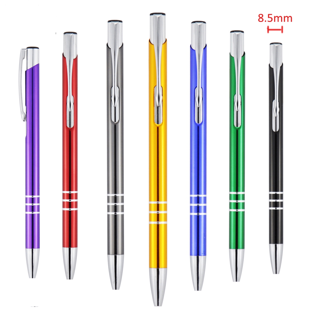 136*8.5mm,11.6g,藍色/黑色純金屬筆